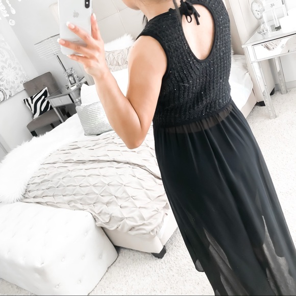 Bebe knitted high low tunic mesh chiffon - Picture 5 of 12